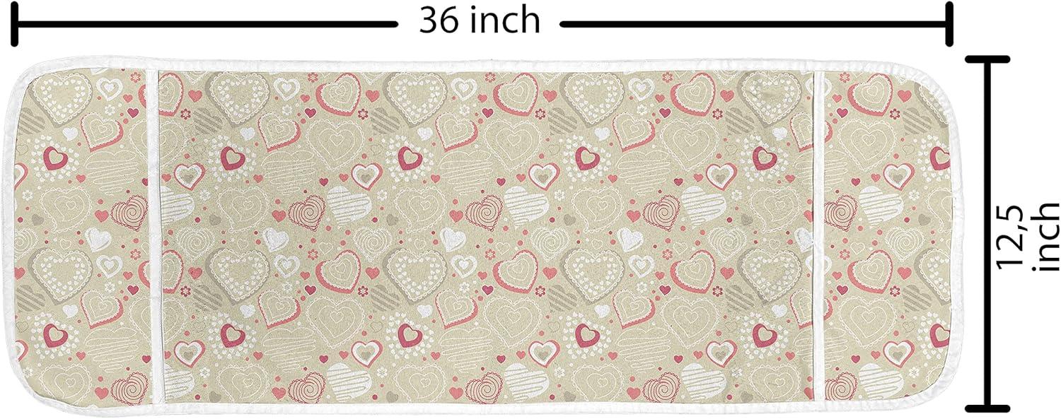 imageAmbesonne Valentines Microwave Oven Cover Doodle Style Hearts with Different Designs Romantic Inspirations for Art Water Resistant Organizer with Pockets for Kitchen 36 x 12 Black Red PinkBeige Dark Coral White