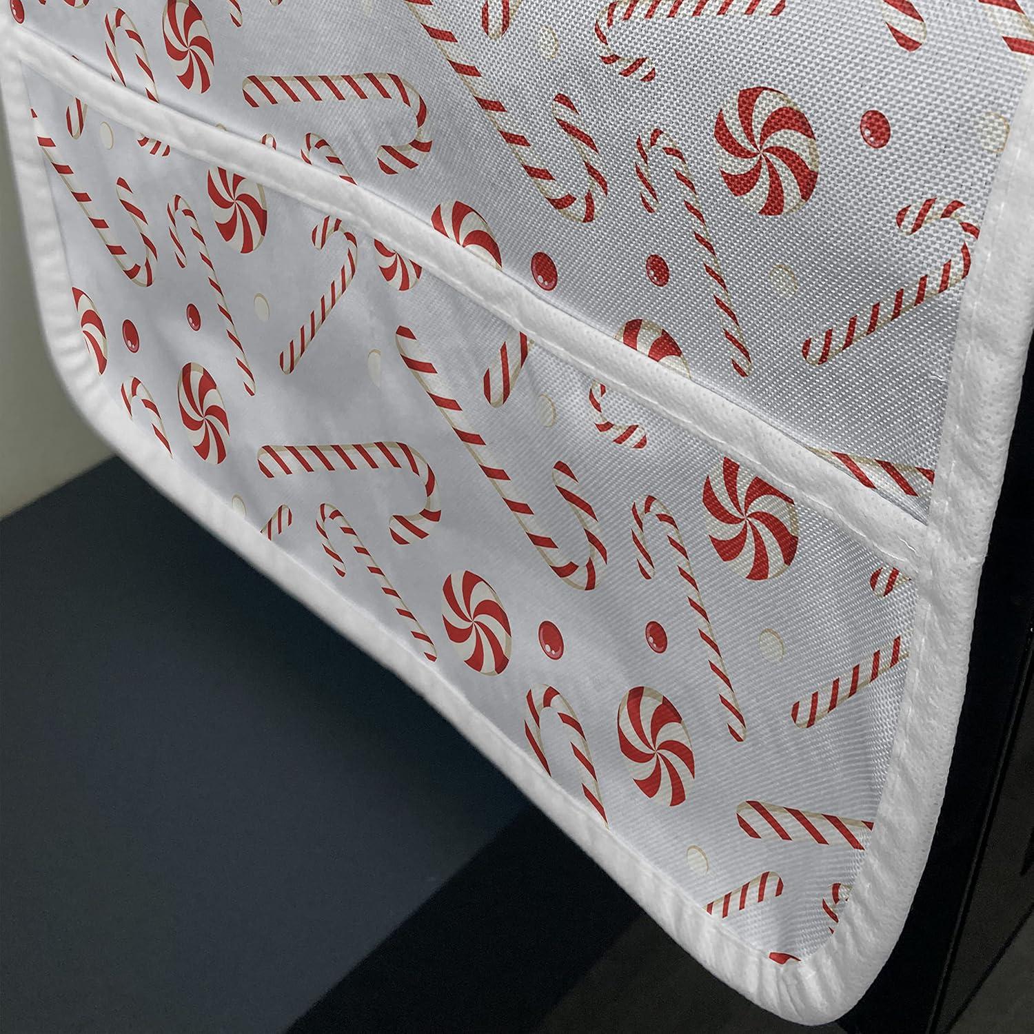 imageAmbesonne Valentines Microwave Oven Cover Doodle Style Hearts with Different Designs Romantic Inspirations for Art Water Resistant Organizer with Pockets for Kitchen 36 x 12 Black Red PinkRed White Coconut