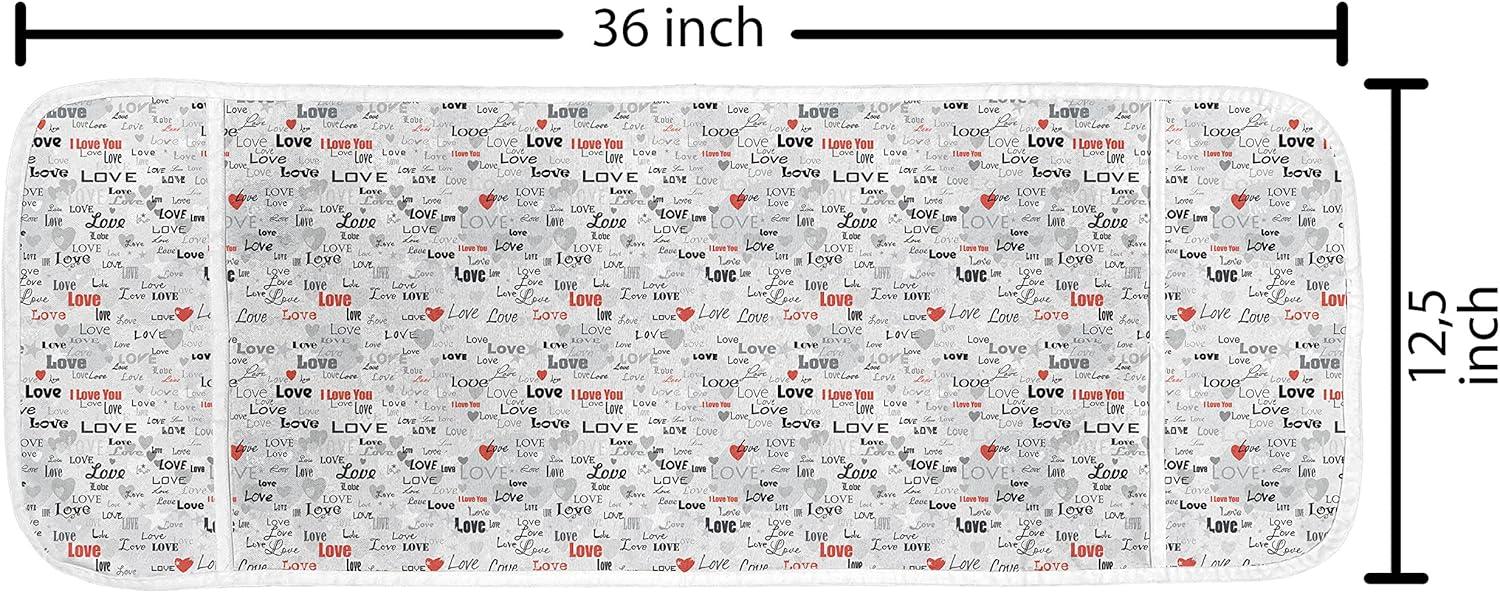 imageAmbesonne Valentines Microwave Oven Cover Doodle Style Hearts with Different Designs Romantic Inspirations for Art Water Resistant Organizer with Pockets for Kitchen 36 x 12 Black Red PinkPale Grey Scarlet Black