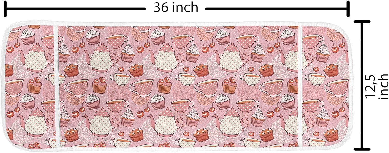 imageAmbesonne Valentines Microwave Oven Cover Doodle Style Hearts with Different Designs Romantic Inspirations for Art Water Resistant Organizer with Pockets for Kitchen 36 x 12 Black Red PinkPink Beige Orange