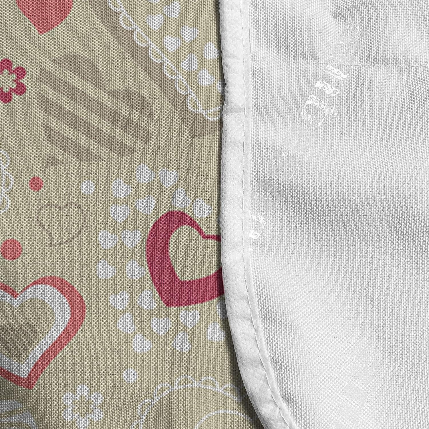 imageAmbesonne Valentines Microwave Oven Cover Doodle Style Hearts with Different Designs Romantic Inspirations for Art Water Resistant Organizer with Pockets for Kitchen 36 x 12 Black Red PinkBeige Dark Coral White
