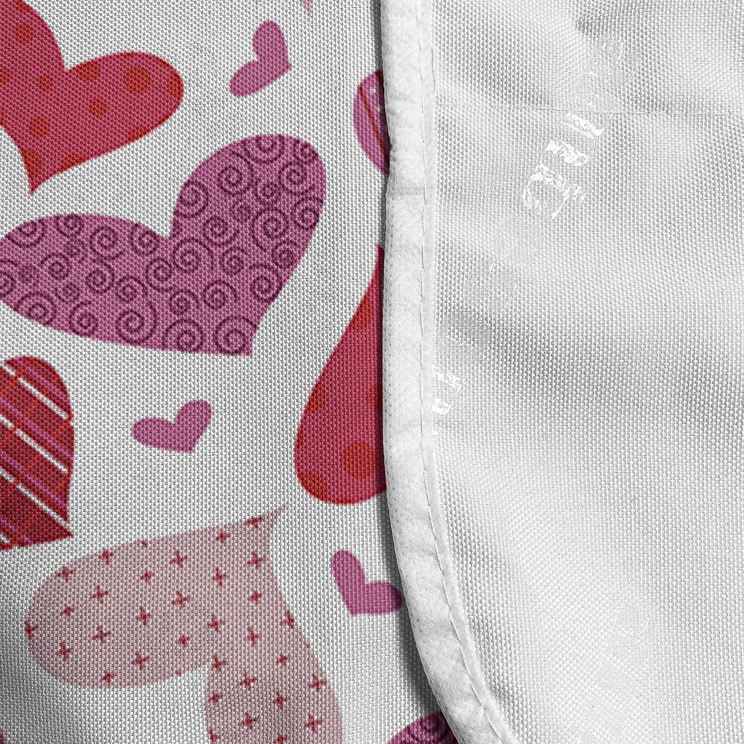 imageAmbesonne Valentines Microwave Oven Cover Doodle Style Hearts with Different Designs Romantic Inspirations for Art Water Resistant Organizer with Pockets for Kitchen 36 x 12 Black Red PinkPink Ruby Dried Rose