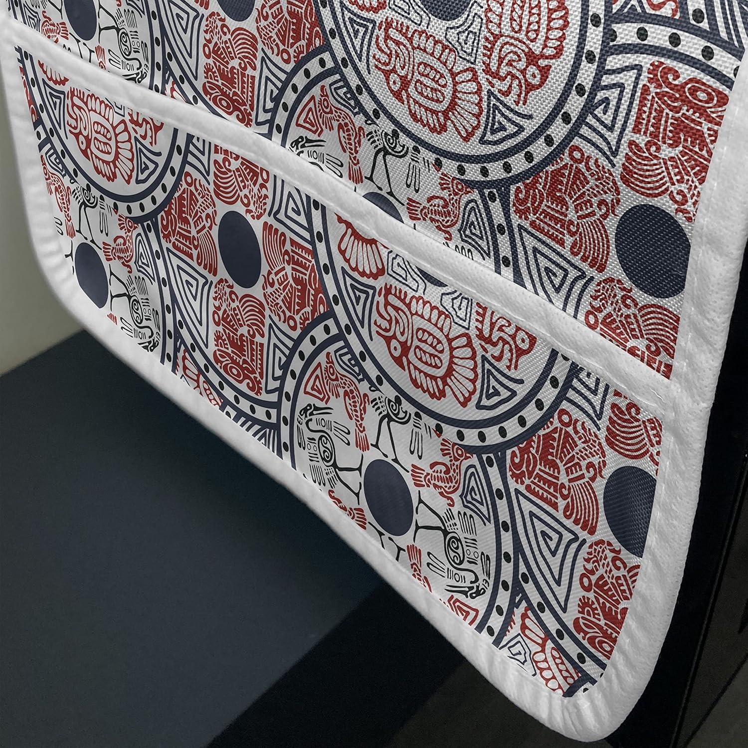 imageAmbesonne Valentines Microwave Oven Cover Romantic Feelings Illustration with Hearts and Flowers Valentines Day Water Resistant Organizer with Pockets for Kitchen 36 x 12 Dark Coral WhiteVermilion Dark Blue