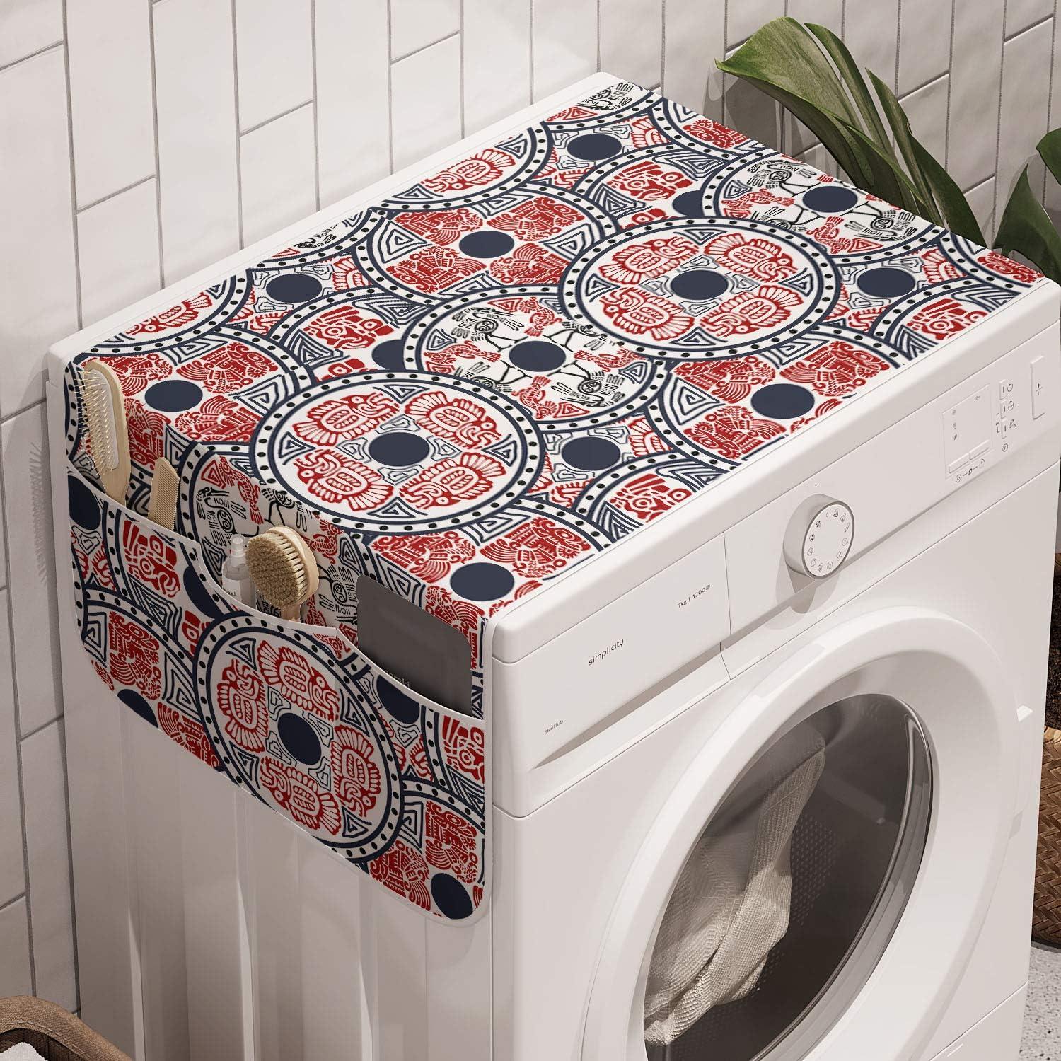 imageAmbesonne Valentines Microwave Oven Cover Romantic Feelings Illustration with Hearts and Flowers Valentines Day Water Resistant Organizer with Pockets for Kitchen 36 x 12 Dark Coral WhiteVermilion Dark Blue