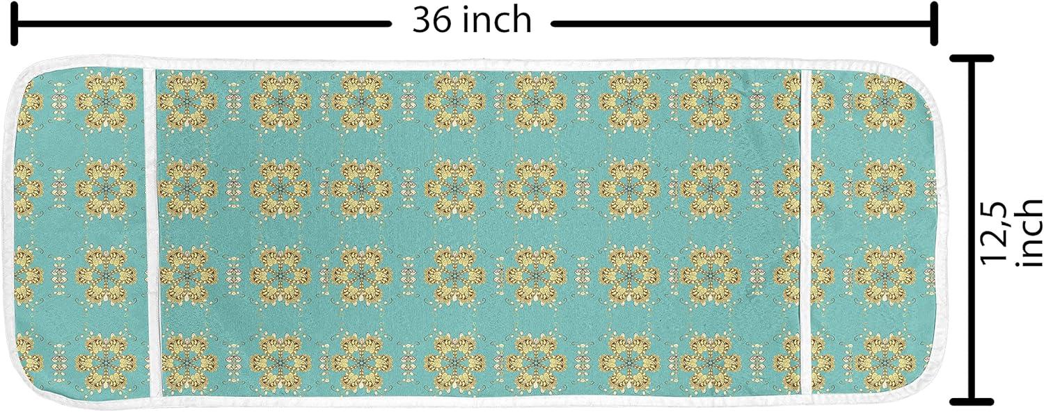 imageAmbesonne Valentines Microwave Oven Cover Romantic Feelings Illustration with Hearts and Flowers Valentines Day Water Resistant Organizer with Pockets for Kitchen 36 x 12 Dark Coral WhiteTurquoise Yellow