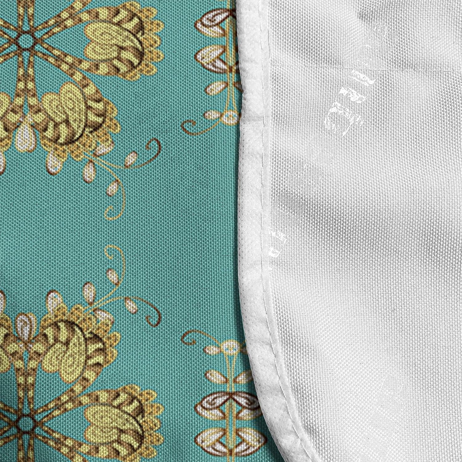 imageAmbesonne Valentines Microwave Oven Cover Romantic Feelings Illustration with Hearts and Flowers Valentines Day Water Resistant Organizer with Pockets for Kitchen 36 x 12 Dark Coral WhiteTurquoise Yellow