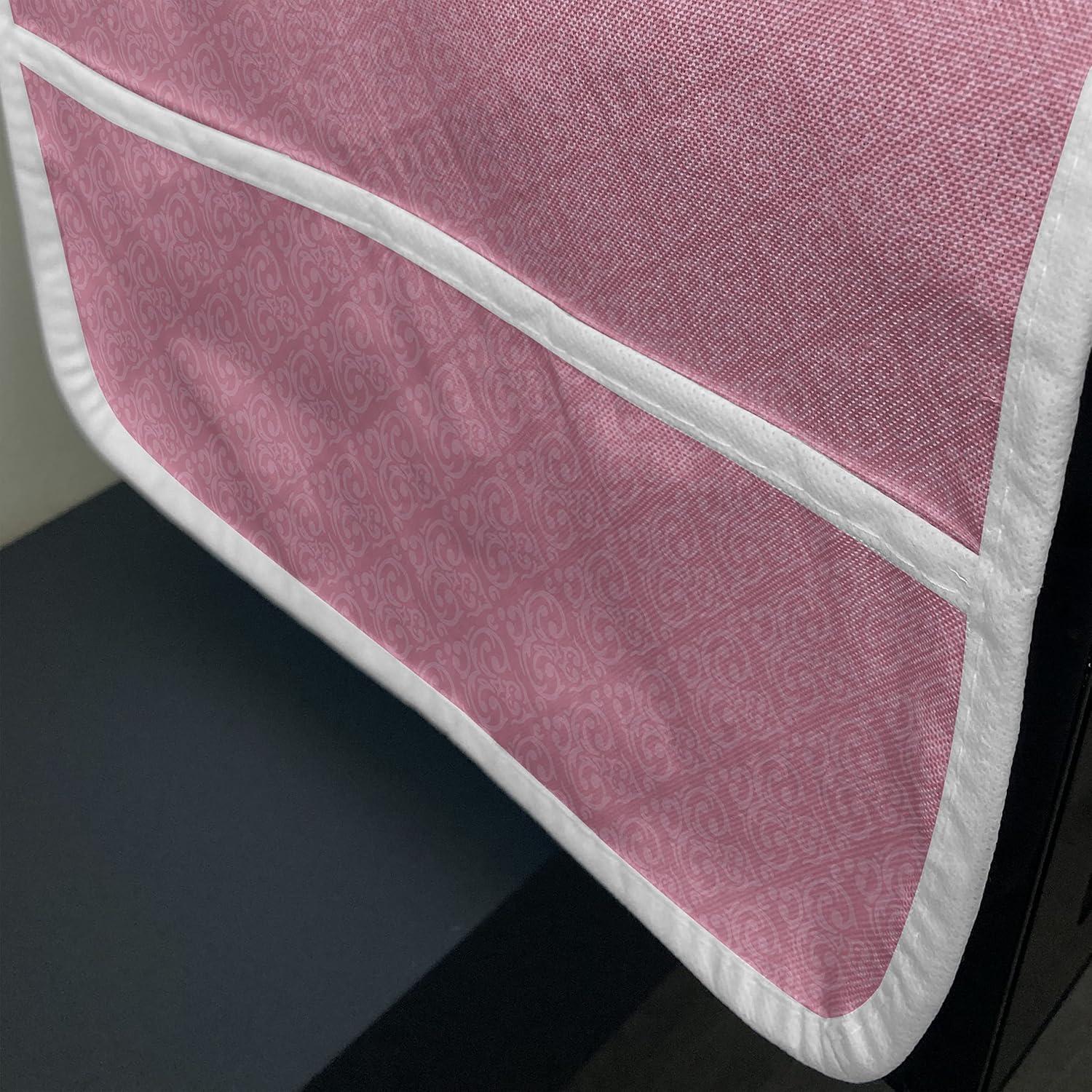 imageAmbesonne Valentines Microwave Oven Cover Romantic Feelings Illustration with Hearts and Flowers Valentines Day Water Resistant Organizer with Pockets for Kitchen 36 x 12 Dark Coral WhitePink Pale Pink