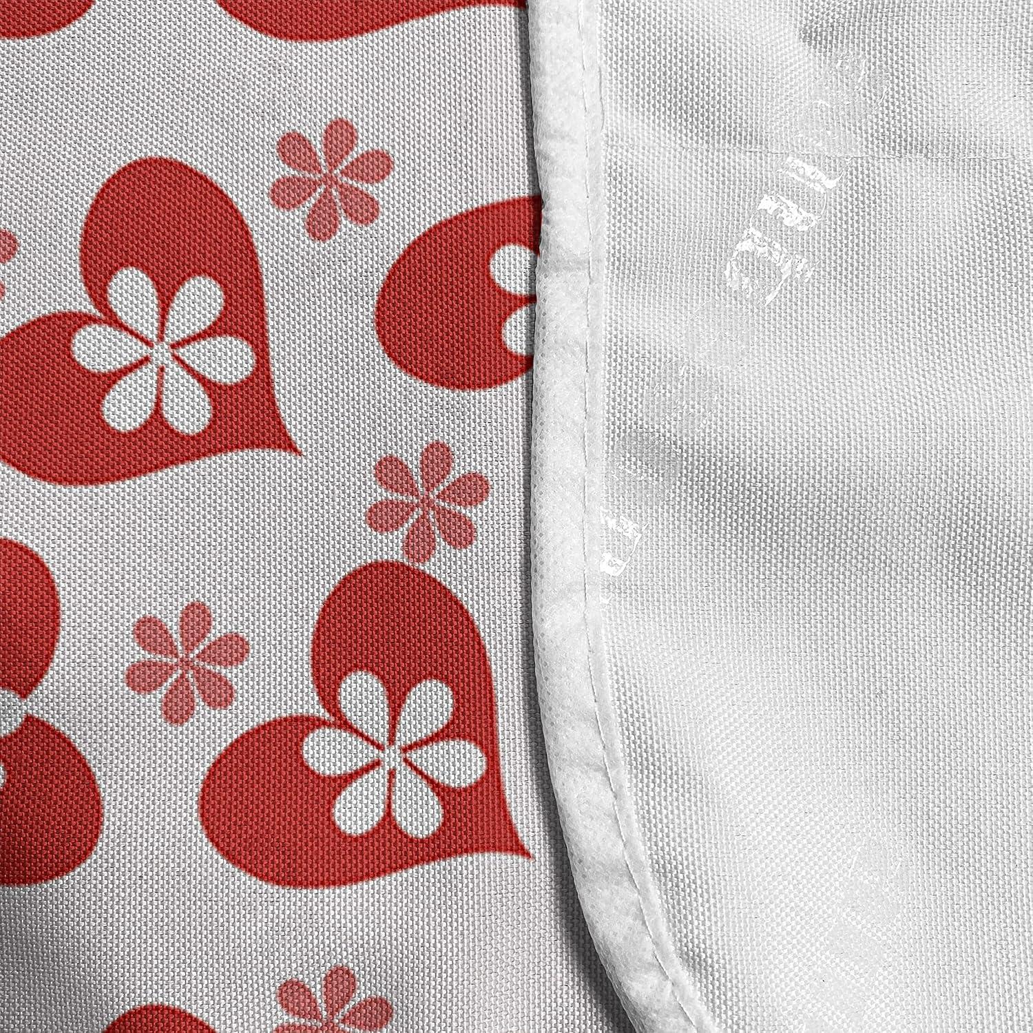 imageAmbesonne Valentines Microwave Oven Cover Romantic Feelings Illustration with Hearts and Flowers Valentines Day Water Resistant Organizer with Pockets for Kitchen 36 x 12 Dark Coral WhiteDark Coral White