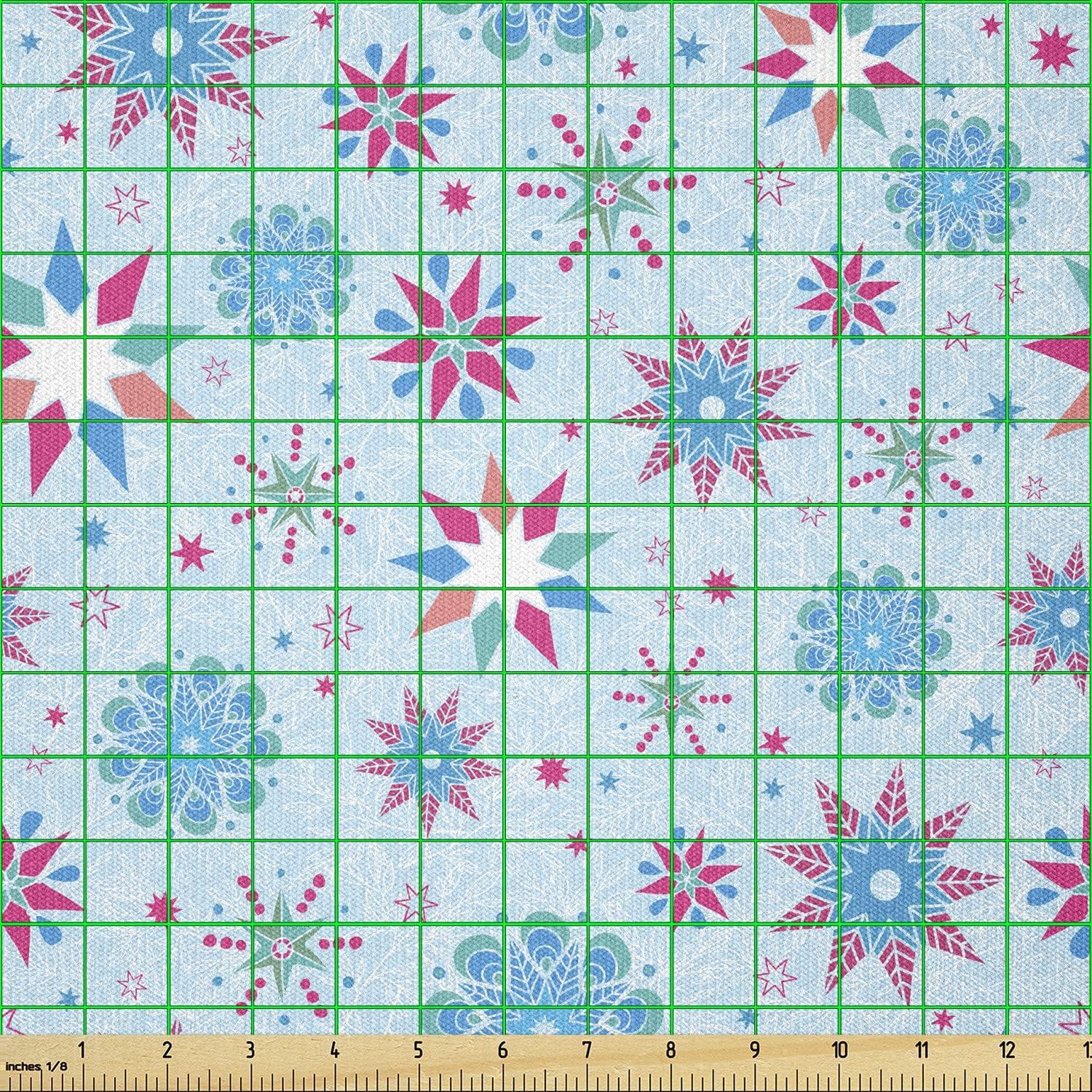 imageAmbesonne Vintage Valentine Fabric by The Yard Romantic Beauty Repetitive Pattern with Irregular Hearts Stretch Knit Fabric for Clothing Sewing and Arts Crafts 10 Yards Cream VermilionPale Blue Magenta Seafoam