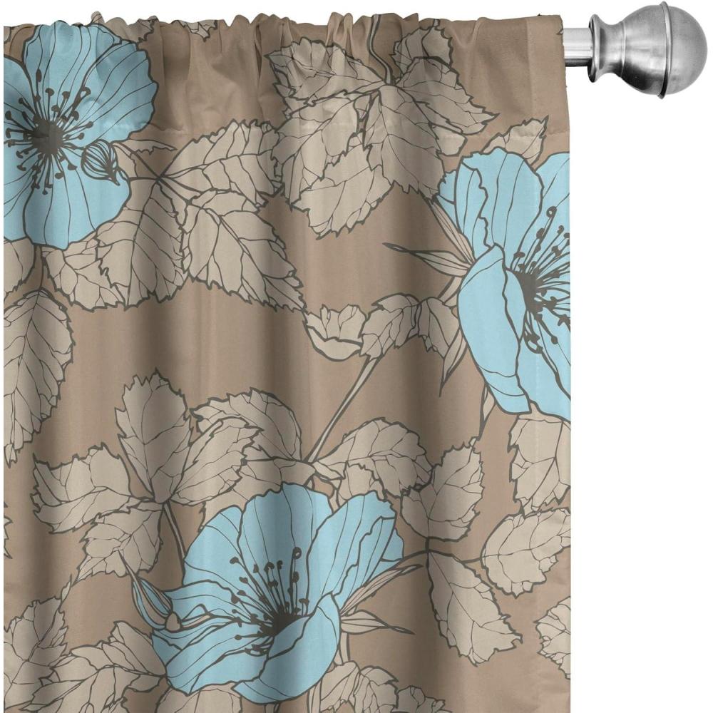imageAmbesonne Floral Curtains Romantic Valentines Day Theme Overlapping Simplistic Rose Flowers Art Window Treatments 2 Panel Set for Living Room Bedroom Pair of 28 x 84 Pale Salmon and BlushPale Brown and Soft Blue