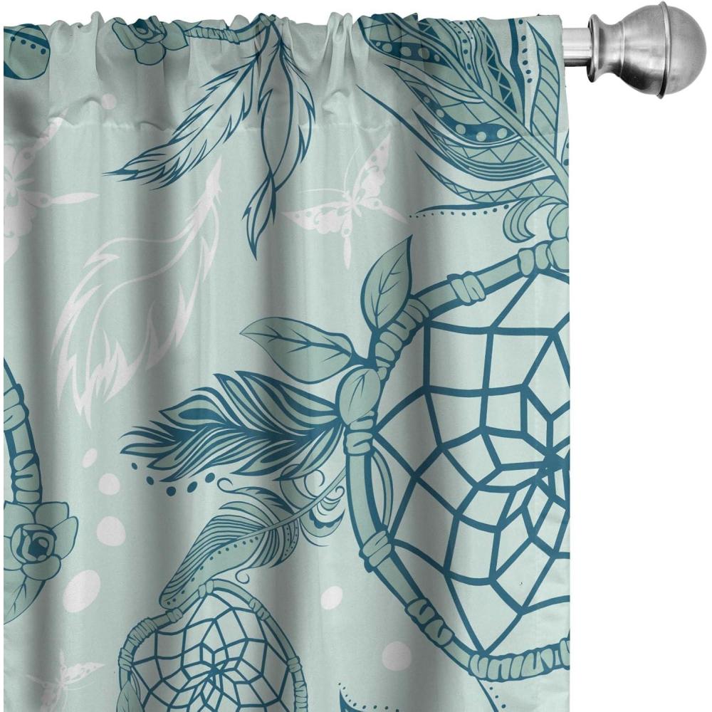 imageAmbesonne Floral Curtains Romantic Valentines Day Theme Overlapping Simplistic Rose Flowers Art Window Treatments 2 Panel Set for Living Room Bedroom Pair of 28 x 84 Pale Salmon and BlushPale Teal and Almond Green