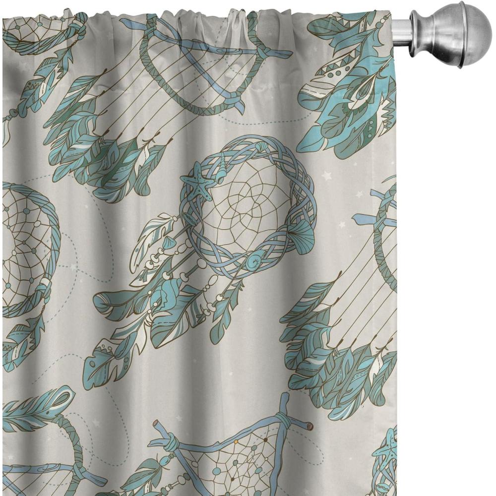 imageAmbesonne Floral Curtains Romantic Valentines Day Theme Overlapping Simplistic Rose Flowers Art Window Treatments 2 Panel Set for Living Room Bedroom Pair of  28 x 84 Pale Salmon and BlushPale Teal and Peacock Green