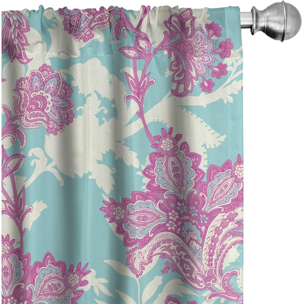 imageAmbesonne Floral Curtains Romantic Valentines Day Theme Overlapping Simplistic Rose Flowers Art Window Treatments 2 Panel Set for Living Room Bedroom Pair of 28 x 84 Pale Salmon and BlushPale Fuchsia Seafoam