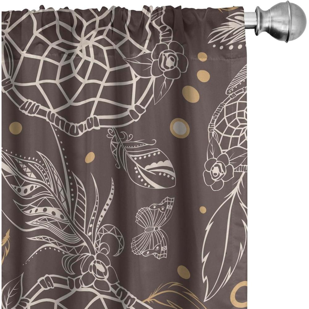 imageAmbesonne Floral Curtains Romantic Valentines Day Theme Overlapping Simplistic Rose Flowers Art Window Treatments 2 Panel Set for Living Room Bedroom Pair of 28 x 84 Pale Salmon and BlushDark Taupe and Sand Brown