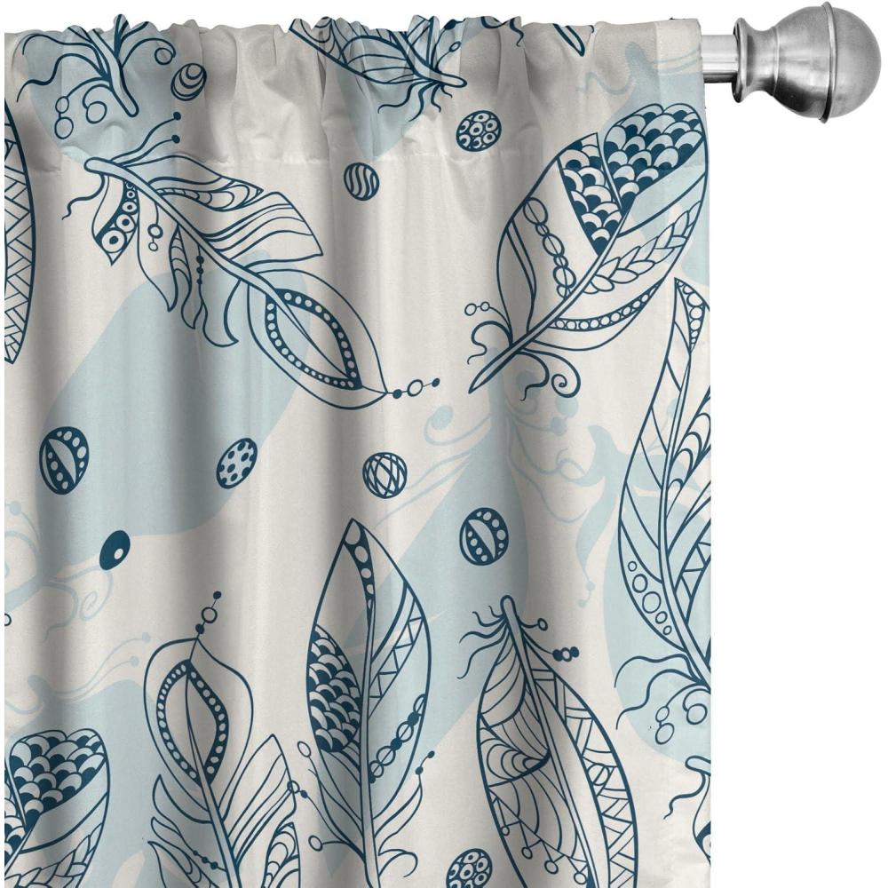 imageAmbesonne Floral Curtains Romantic Valentines Day Theme Overlapping Simplistic Rose Flowers Art Window Treatments 2 Panel Set for Living Room Bedroom Pair of 28 x 84 Pale Salmon and BlushPale Cadet Blue and White