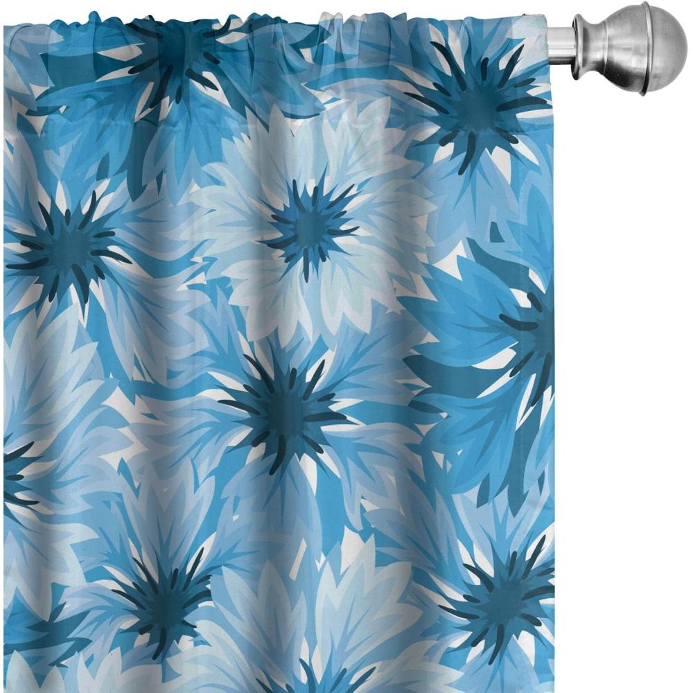 imageAmbesonne Floral Curtains Valentines Day Concept Art Pastel Repetitive Roses Pattern Plot Window Treatments 2 Panel Set for Living Room Bedroom Pair of 28 x 84 Dark Pink Blush and WhitePale Sky Blue and Violet