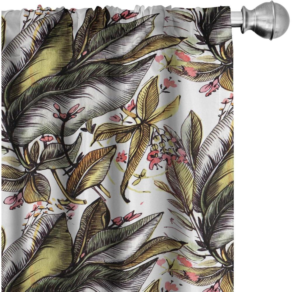 imageAmbesonne Floral Curtains Valentines Day Theme Grunge Style Repetitive Rose Flowers Abstract Window Treatments 2 Panel Set for Living Room Bedroom Pair of 28 x 84 Pale Fuchsia and SepiaPale Coffee and Burnt Sienna