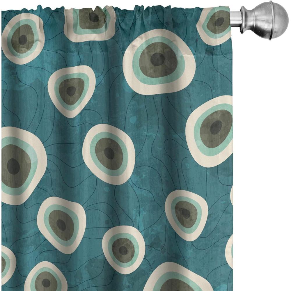 imageAmbesonne Floral Curtains Valentines Day Theme Grunge Style Repetitive Rose Flowers Abstract Window Treatments 2 Panel Set for Living Room Bedroom Pair of  28 x 84 Pale Fuchsia and SepiaDark Cadet Blue and Brown