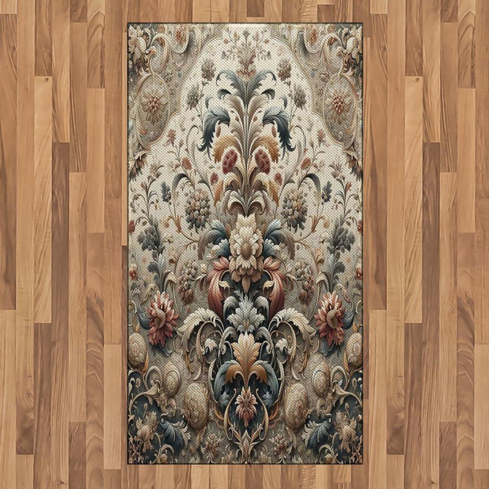 imageAmbesonne Floral Heart Area Rug Tenderness of Romantic Garden Ivy Branches and Roses Valentines Day Flat Woven Accent Rug for Living Room Bedroom Dining Room 2 6 x 5 Laurel Green and PinkTan Dark Blue and Pale Ruby