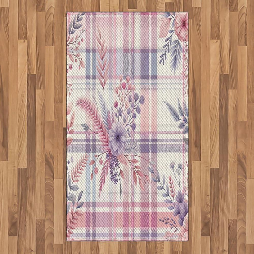 imageAmbesonne Floral Heart Area Rug Tenderness of Romantic Garden Ivy Branches and Roses Valentines Day Flat Woven Accent Rug for Living Room Bedroom Dining Room 2 6 x 5 Laurel Green and PinkLilac and Pale Pink