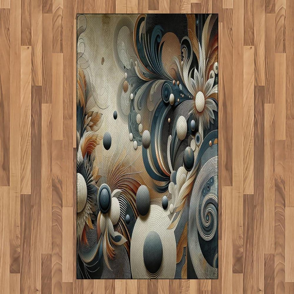 imageAmbesonne Floral Heart Area Rug Tenderness of Romantic Garden Ivy Branches and Roses Valentines Day Flat Woven Accent Rug for Living Room Bedroom Dining Room 2 6 x 5 Laurel Green and PinkDark Slate Blue and Tan