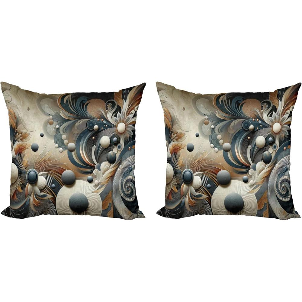 imageAmbesonne Floral Heart Decorative Throw Pillow Case Pack of 2 Tenderness of Romantic Garden Ivy Branches and Roses Valentines Day Couch Bedroom Living Room Cushion Cover 16 Laurel Green and PinkDark Slate Blue and Tan