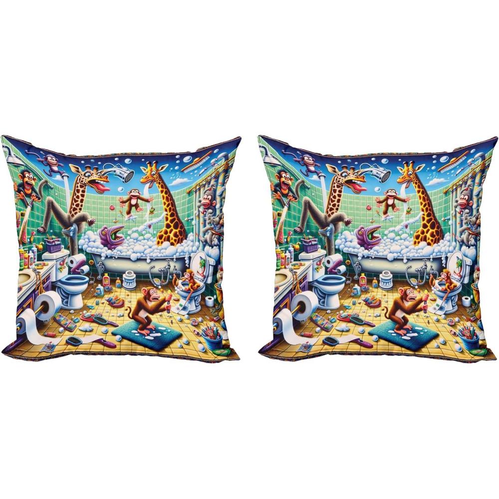 imageAmbesonne Floral Heart Decorative Throw Pillow Case Pack of 2 Tenderness of Romantic Garden Ivy Branches and Roses Valentines Day Couch Bedroom Living Room Cushion Cover 16 Laurel Green and PinkSea Green Blue and Mustard