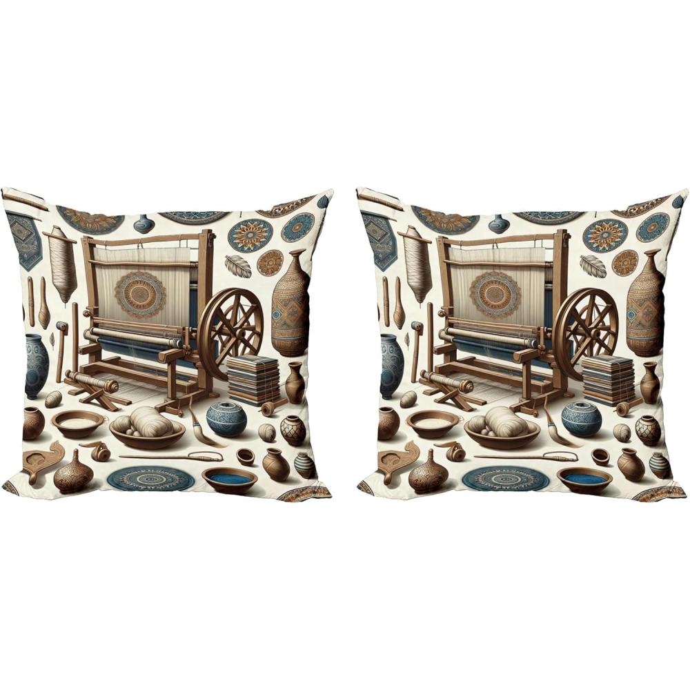 imageAmbesonne Floral Heart Decorative Throw Pillow Case Pack of 2 Tenderness of Romantic Garden Ivy Branches and Roses Valentines Day Couch Bedroom Living Room Cushion Cover 16 Laurel Green and PinkUmber Dark Teal Ivory