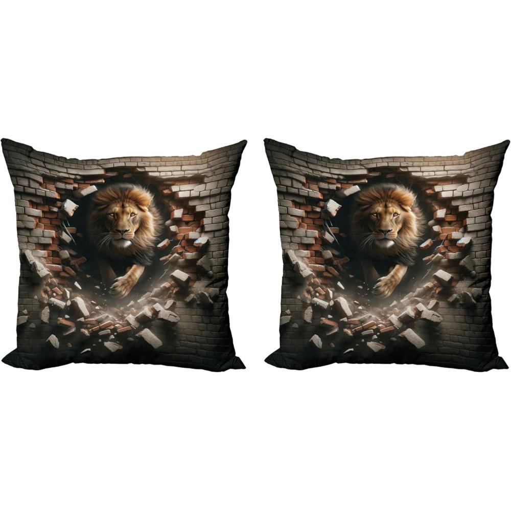 imageAmbesonne Floral Heart Decorative Throw Pillow Case Pack of 2 Tenderness of Romantic Garden Ivy Branches and Roses Valentines Day Couch Bedroom Living Room Cushion Cover 16 Laurel Green and PinkPale Mustard and Dark Mustard