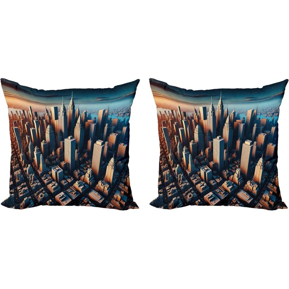 imageAmbesonne Floral Heart Decorative Throw Pillow Case Pack of 2 Tenderness of Romantic Garden Ivy Branches and Roses Valentines Day Couch Bedroom Living Room Cushion Cover 16 Laurel Green and PinkBlue and Pale Cinnamon
