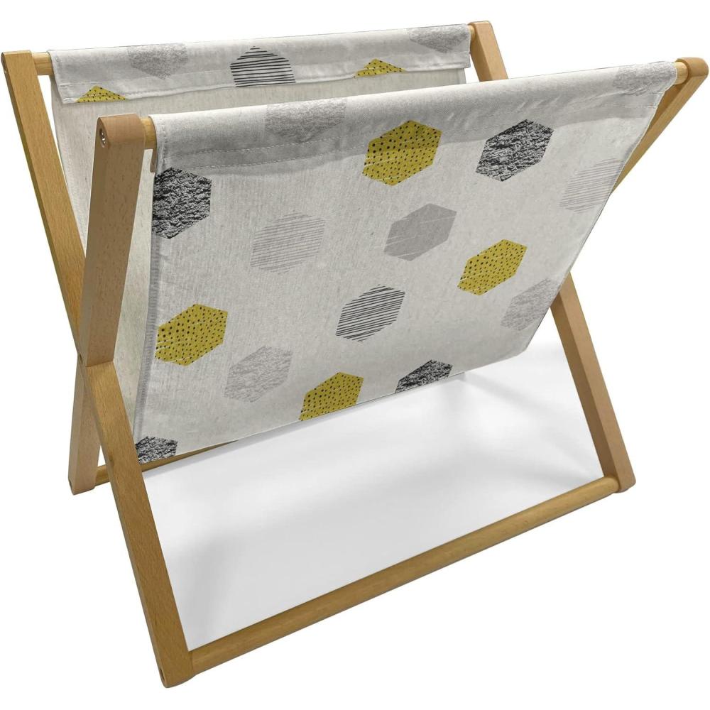 imageAmbesonne Heart Magazine and Book Holder Valentines Days Theme Romance Pattern in Simplistic Style Rhythmic Decorative Floor Rack Organizer for Living Room 22x19 Pale Pink Dark TaupeIvory Dark Yellow