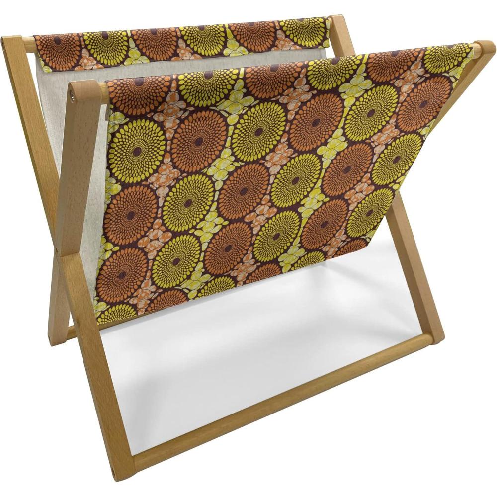 imageAmbesonne Heart Magazine and Book Holder Valentines Days Theme Romance Pattern in Simplistic Style Rhythmic Decorative Floor Rack Organizer for Living Room 22x19 Pale Pink Dark TaupeYellow Dark Orange
