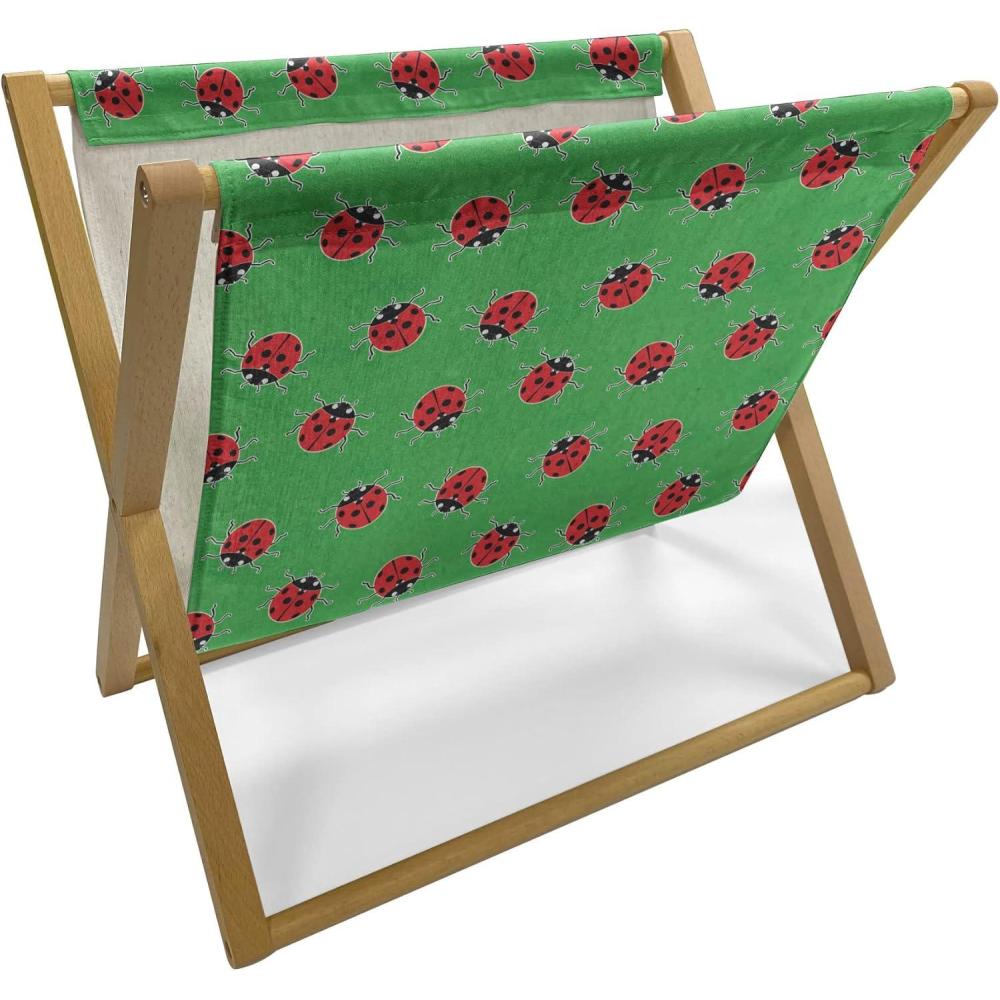 imageAmbesonne Heart Magazine and Book Holder Valentines Days Theme Romance Pattern in Simplistic Style Rhythmic Decorative Floor Rack Organizer for Living Room 22x19 Pale Pink Dark TaupeFern Green Dark Coral