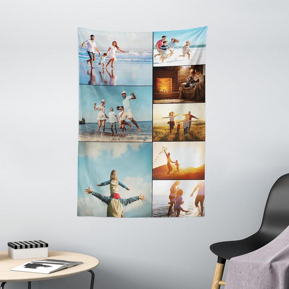 imageAmbesonne Personalized Tapestry with Photos UltraSoft Satin Wall Hanging for Bedroom Living Room Dorm Decorative Accent Piece for All Seasons Christmas and Valentines Day Gift 9 Photos 40 x 608 Photos