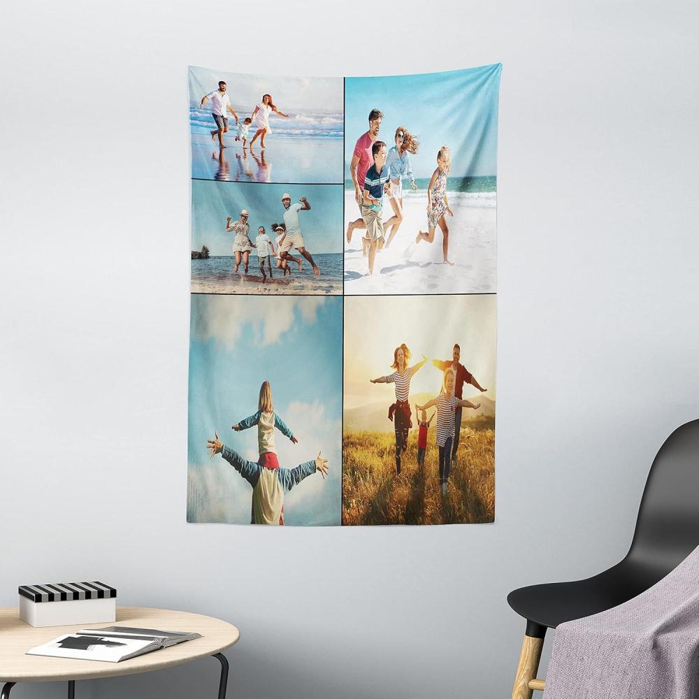 imageAmbesonne Personalized Tapestry with Photos UltraSoft Satin Wall Hanging for Bedroom Living Room Dorm Decorative Accent Piece for All Seasons Christmas and Valentines Day Gift 9 Photos 40 x 605 Photos