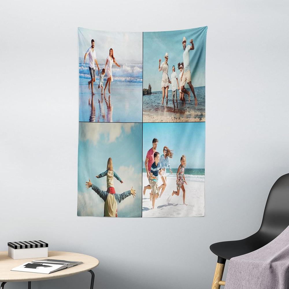 imageAmbesonne Personalized Tapestry with Photos UltraSoft Satin Wall Hanging for Bedroom Living Room Dorm Decorative Accent Piece for All Seasons Christmas and Valentines Day Gift 9 Photos 40 x 604 Photos