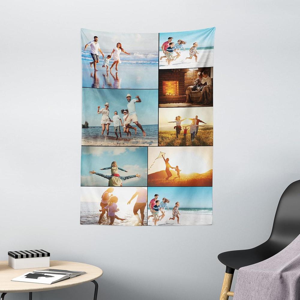 imageAmbesonne Personalized Tapestry with Photos UltraSoft Satin Wall Hanging for Bedroom Living Room Dorm Decorative Accent Piece for All Seasons Christmas and Valentines Day Gift 9 Photos 40 x 609 Photos