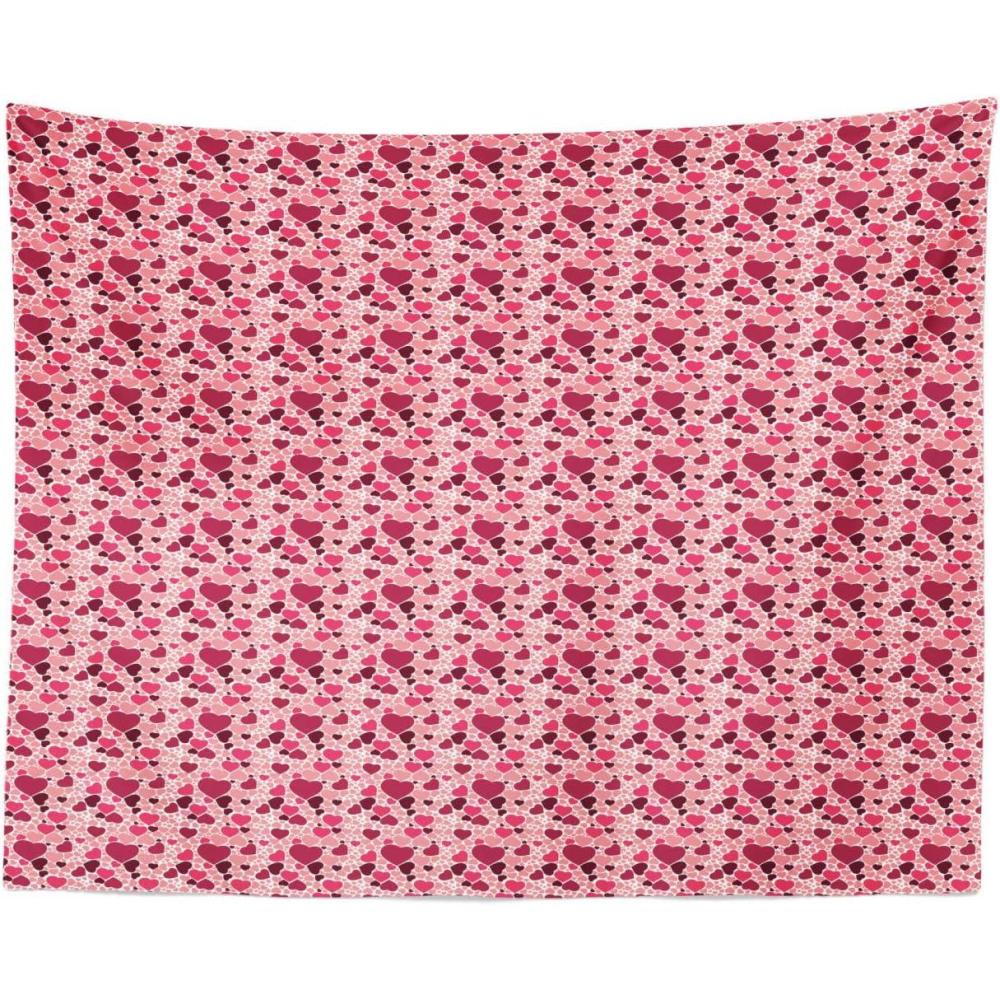 imageAmbesonne Romantic Tapestry Valentines Day Pattern with Heart Shapes in Gradient Pastel Love Fabric Wall Hanging Decor for Bedroom Living Room Dorm 28 X 23 Coral Maroon and Magenta28L x 23W