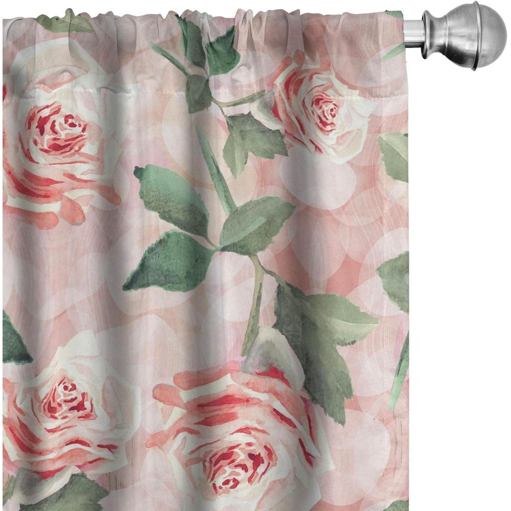 imageAmbesonne Valentines Day Curtains Simple Grunge Design Line Hearts Pattern on Striped Backdrop Window Treatments 2 Panel Set for Living Room Bedroom Pair of  28 x 63 Dark Coral Coral DimgrayPale Pink Reseda Green