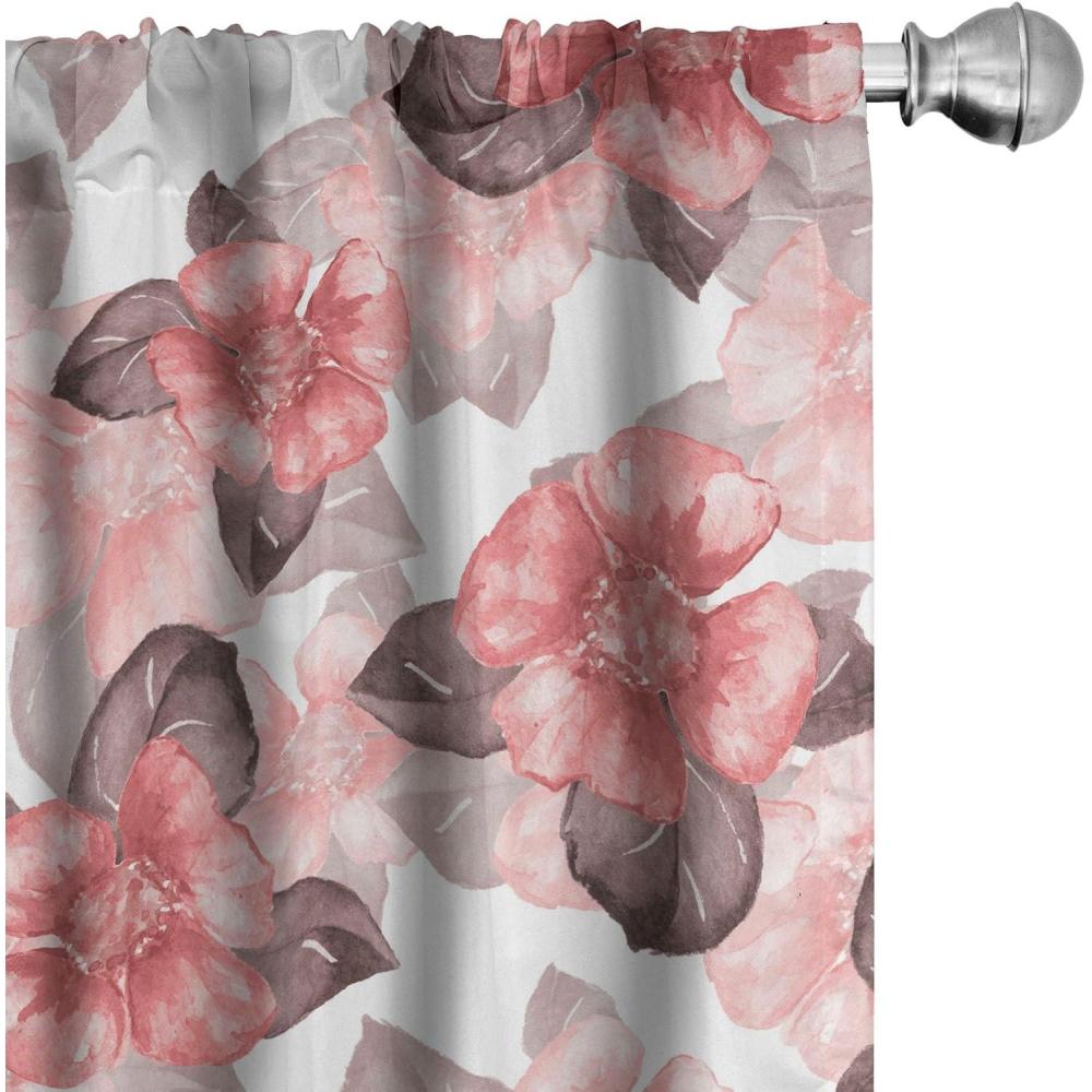 imageAmbesonne Valentines Day Curtains Simple Grunge Design Line Hearts Pattern on Striped Backdrop Window Treatments 2 Panel Set for Living Room Bedroom Pair of  28 x 63 Dark Coral Coral DimgrayCoral Dark Mauve White
