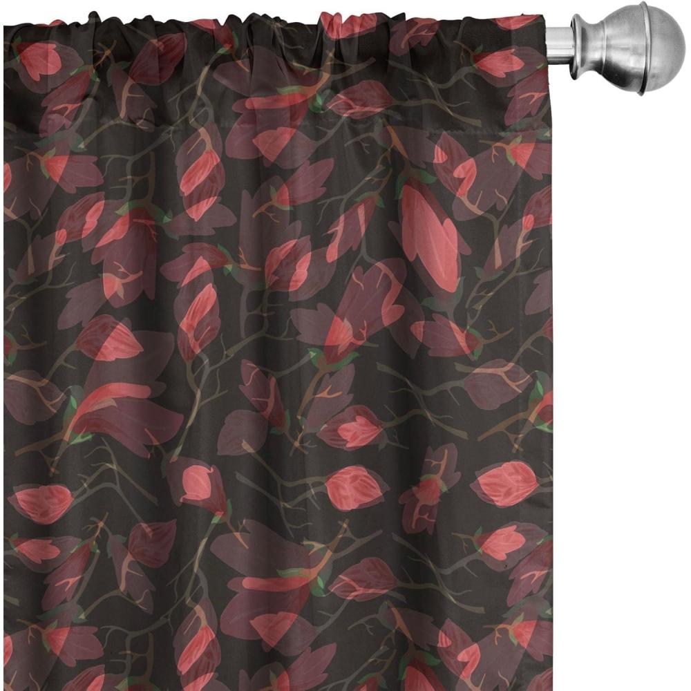 imageAmbesonne Valentines Day Curtains Simple Grunge Design Line Hearts Pattern on Striped Backdrop Window Treatments 2 Panel Set for Living Room Bedroom Pair of 28 x 63 Dark Coral Coral DimgrayDark Coral Charcoal Grey