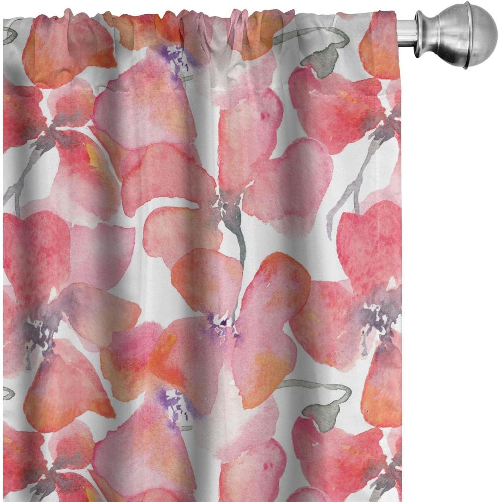imageAmbesonne Valentines Day Curtains Simple Grunge Design Line Hearts Pattern on Striped Backdrop Window Treatments 2 Panel Set for Living Room Bedroom Pair of  28 x 63 Dark Coral Coral DimgrayDark Coral Pale Pink