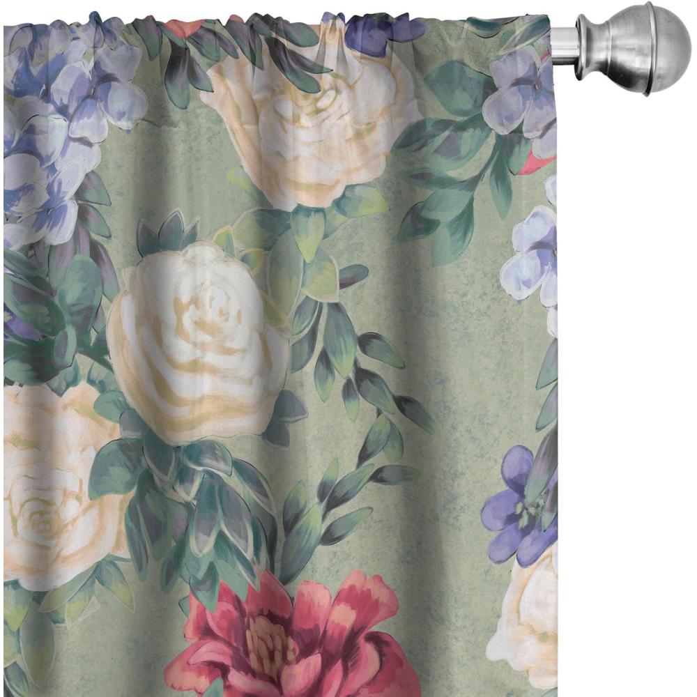imageAmbesonne Valentines Day Curtains Simple Grunge Design Line Hearts Pattern on Striped Backdrop Window Treatments 2 Panel Set for Living Room Bedroom Pair of  28 x 63 Dark Coral Coral DimgrayDried Rose Laurel Green