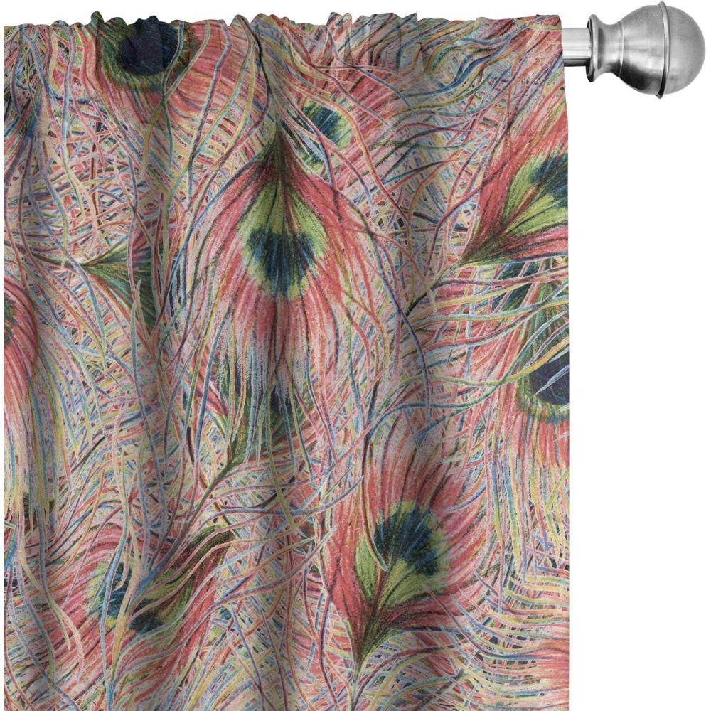 imageAmbesonne Valentines Day Curtains Simple Grunge Design Line Hearts Pattern on Striped Backdrop Window Treatments 2 Panel Set for Living Room Bedroom Pair of 28 x 63 Dark Coral Coral DimgrayDark Coral Apple Green