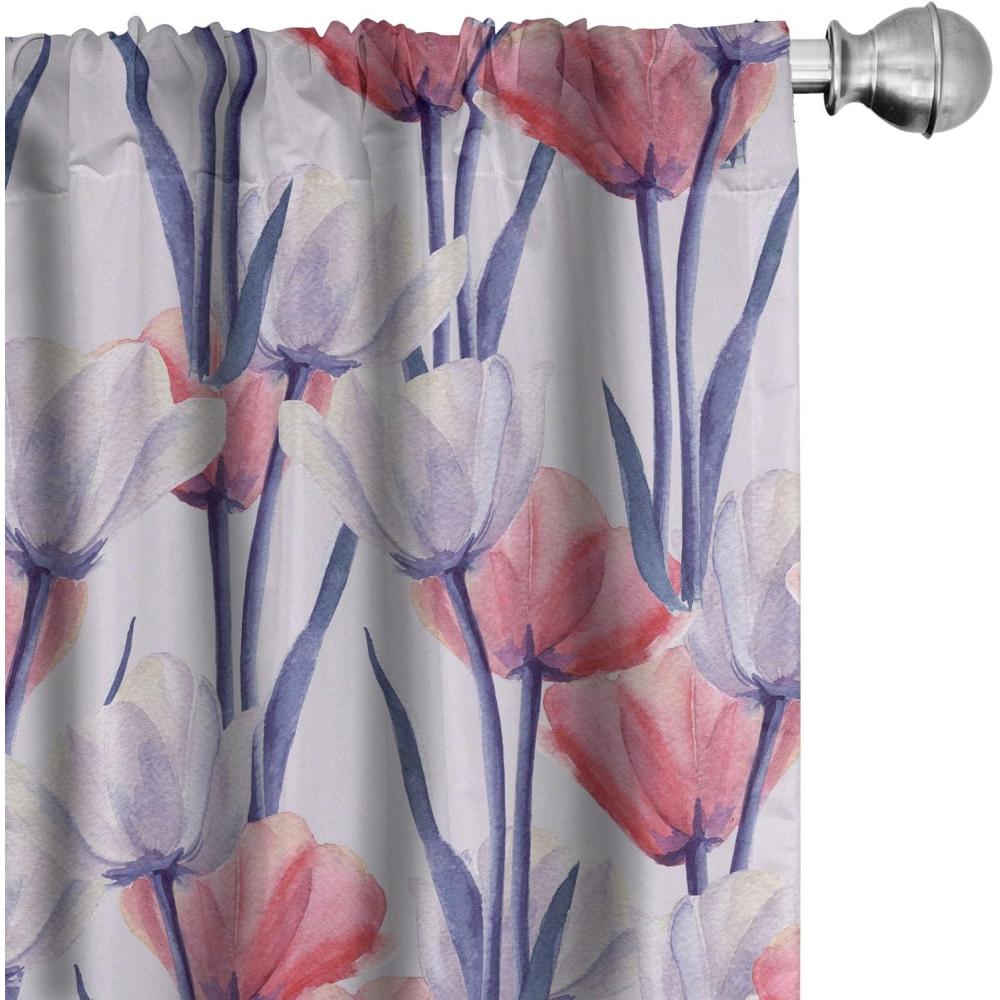 imageAmbesonne Valentines Day Curtains Simple Grunge Design Line Hearts Pattern on Striped Backdrop Window Treatments 2 Panel Set for Living Room Bedroom Pair of  28 x 63 Dark Coral Coral DimgrayPale Lavender Dark Coral