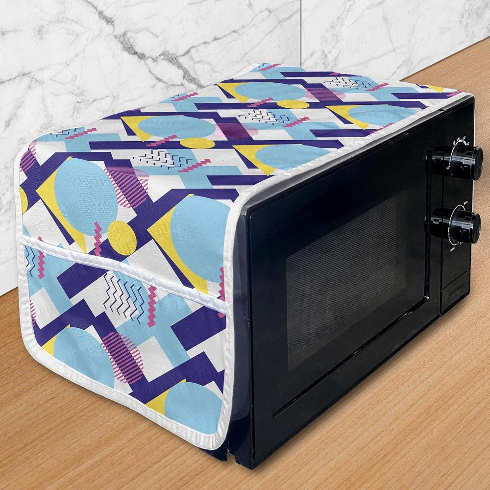 imageAmbesonne Valentines Day Microwave Oven Cover Illustration of Monochrome Triangles Forming Romantic Hearts Water Resistant Organizer with Pockets for Kitchen 36 x 12 Dark Pink and Pale PinkIndigo Pink Yellow