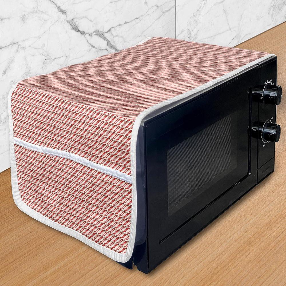 imageAmbesonne Valentines Microwave Oven Cover Doodle Style Hearts with Different Designs Romantic Inspirations for Art Water Resistant Organizer with Pockets for Kitchen 36 x 12 Black Red PinkRed Cream