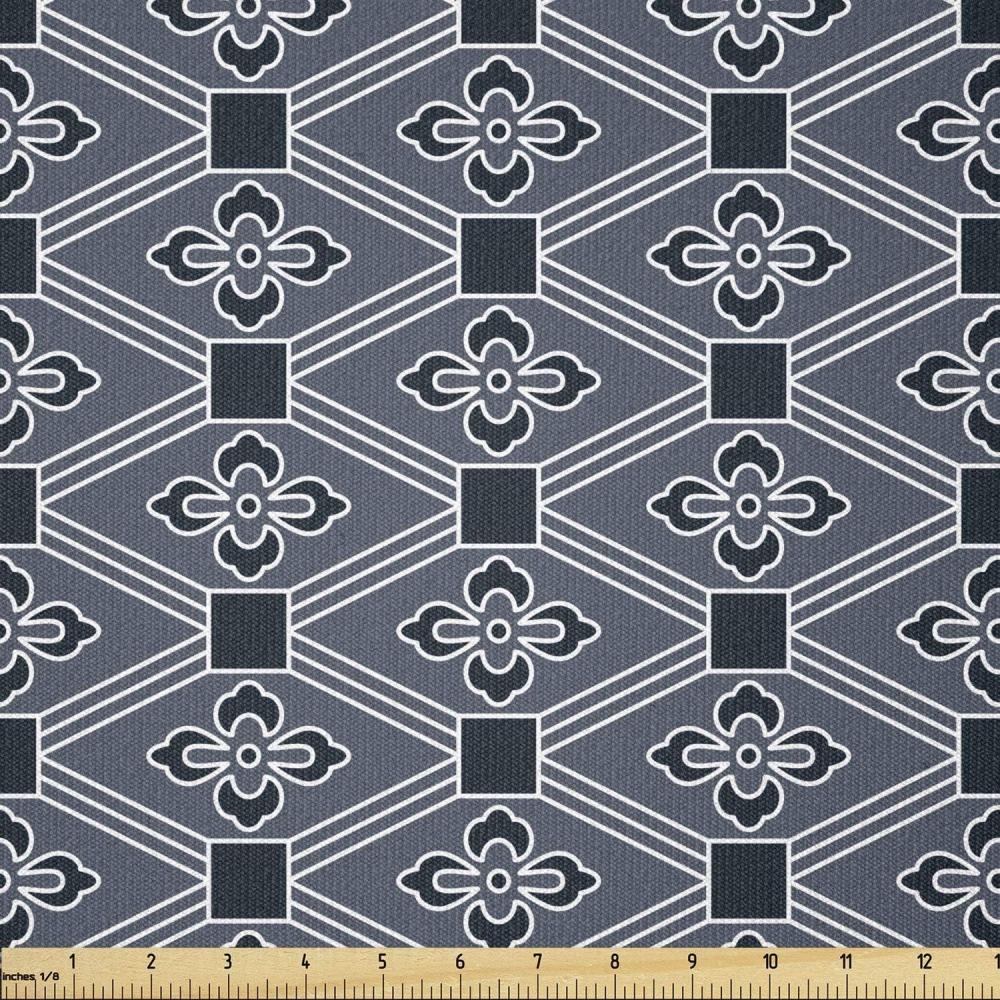 imageAmbesonne Vintage Valentine Fabric by The Yard Romantic Beauty Repetitive Pattern with Irregular Hearts Stretch Knit Fabric for Clothing Sewing and Arts Crafts 10 Yards Cream VermilionCharcoal Grey