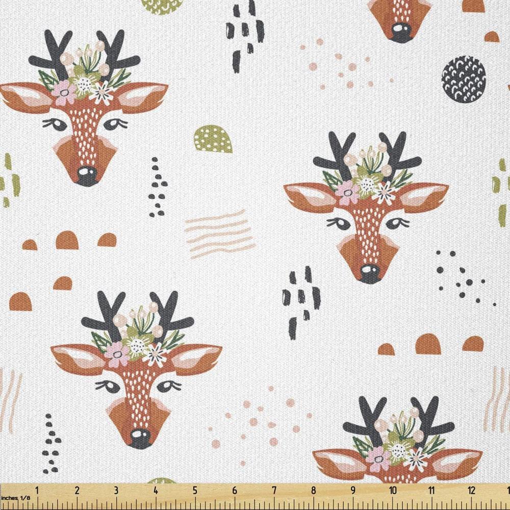 imageAmbesonne Vintage Valentine Fabric by The Yard Romantic Beauty Repetitive Pattern with Irregular Hearts Stretch Knit Fabric for Clothing Sewing and Arts Crafts 10 Yards Cream VermilionRust Rose and Dark Blue Grey