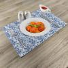 Ambesonne Blue Place Mats Set of 4, Delicate Spring Season Themed Floral Pattern in Traditional Gzhel Look Print, Washable Fabric Placemats for Dining Table, Standard Size, Cobalt Blue White